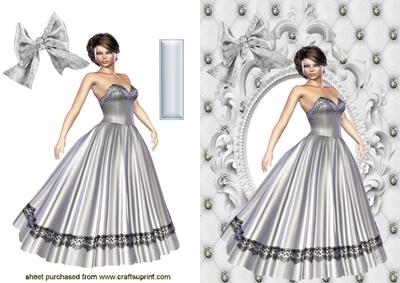 Beautiful Lady in a Silver Dress