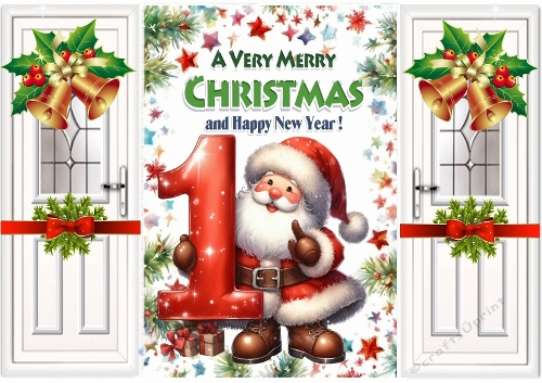 Lovely Gold Bells With Christmas Santa (AGE ONE) Gatefold 