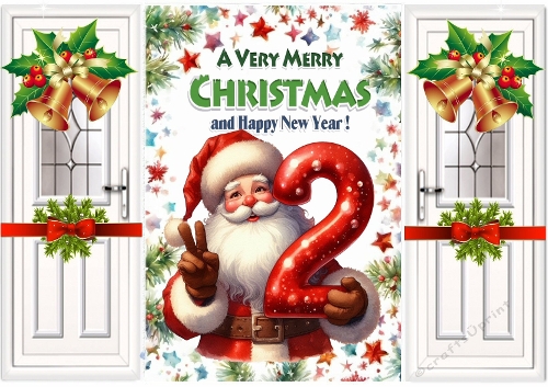 Lovely Gold Bells With Christmas Santa (AGE TWO) Gatefold