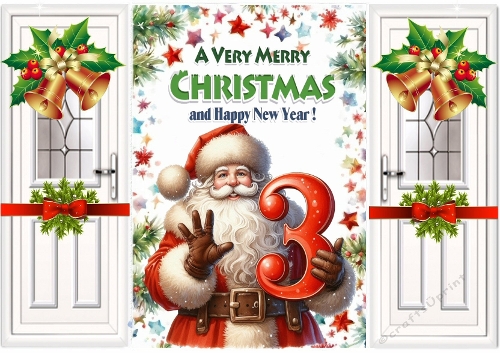 Lovely Gold Bells With Christmas Santa (AGE THREE) Gatefold
