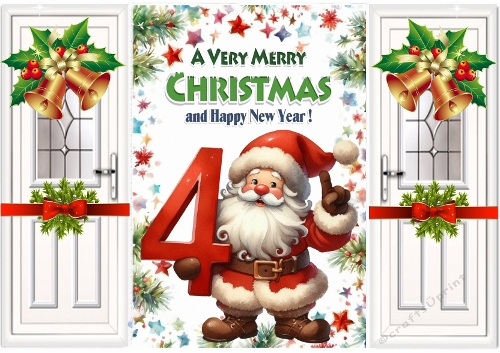 Lovely Gold Bells With Christmas Santa (AGE FOUR) Gatefold