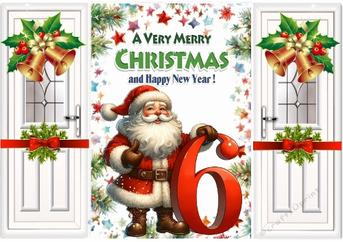 Lovely Gold Bells With Christmas Santa (AGE SIX) Gatefold