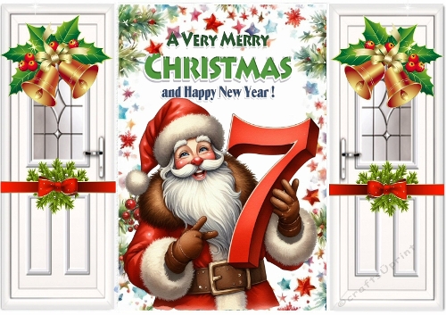 Lovely Gold Bells With Christmas Santa (AGE SEVEN) Gatefold