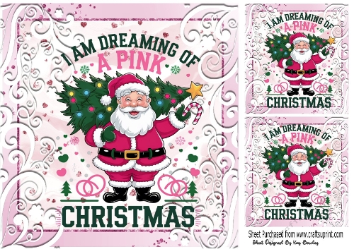 Dreaming of A Pink Christmas With Santa 8x8