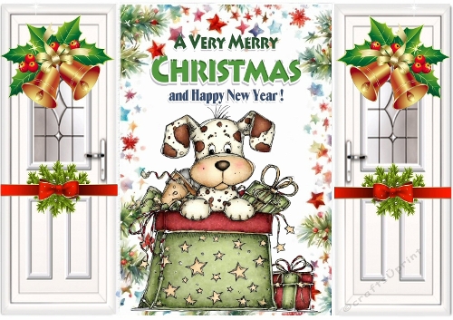 Cute Christmas Whimsical Puppy Gatefold (TWO)