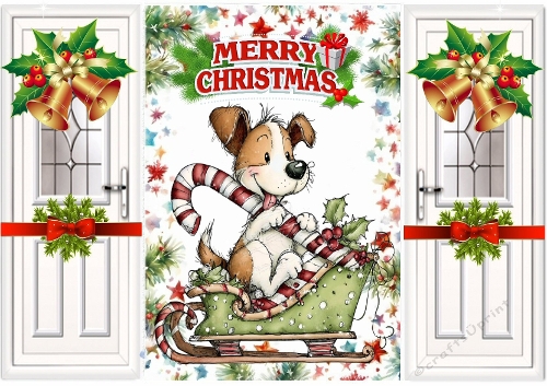 Cute Christmas Whimsical Puppy Gatefold (THREE)
