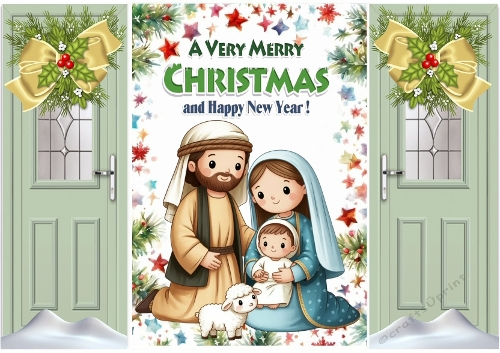 Whimsical  Mary & Joseph Green Gatefold (FOUR)