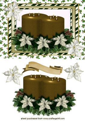 Gold Candels,white Poinsettias