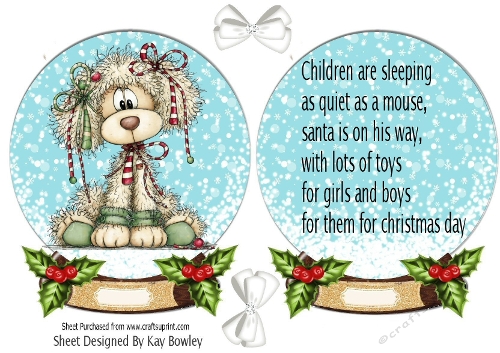 Snow Globe With Dog  With Insert (FOUR)