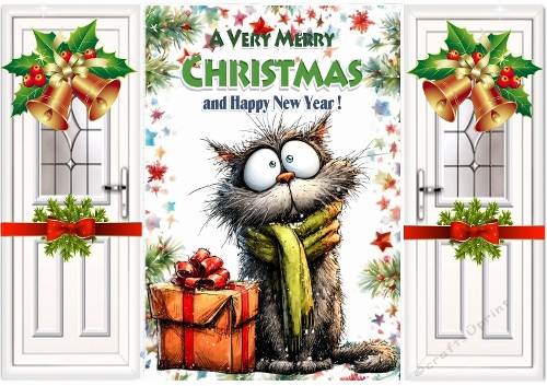Whimsical Christmas Cat Gatefold (THREE)