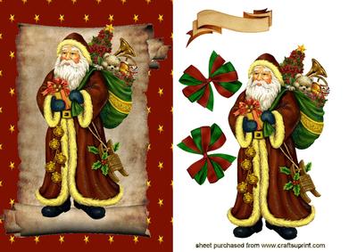 Lovely Vintage Santa on a Scroll