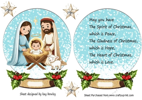 Snow Globe With Nativity  With Insert (ONE)