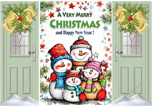 Whimsical Snowman Family, Green Gatefold (TWO)