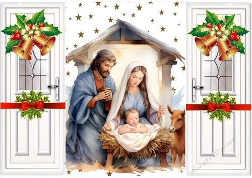 Lovely Nativity With Stars Gatefold (THREE)