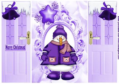 Lovely Snowman in Lilac Gatefold