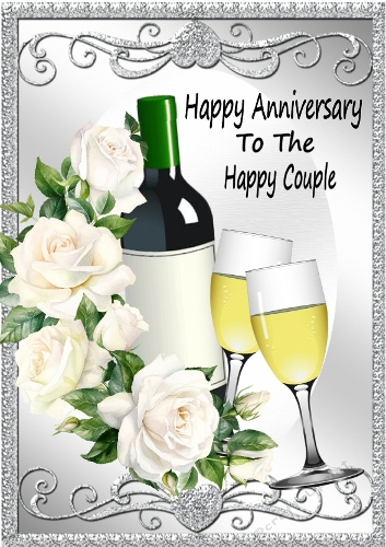 Pretty White Roses, Champagne And Rings, For Anniversary A4