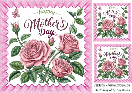 Pretty Pink Roses For Mothers Day 8x8 