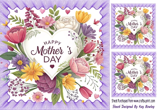 Pretty Flowers & A Heart  For Mothers Day 8x8