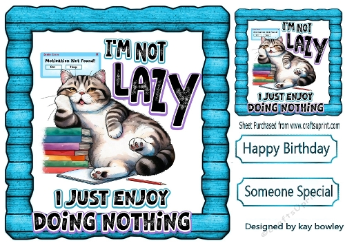 Lazy Cat With Cheeky Humour 8X8