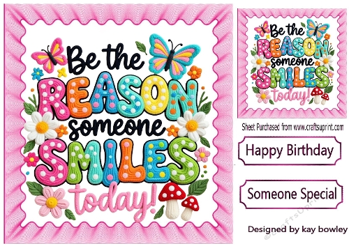 Be The Reason 8x8 Card Pink Frame