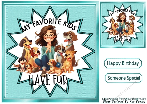 Dog Lover 8x8 Turq Funky Frame