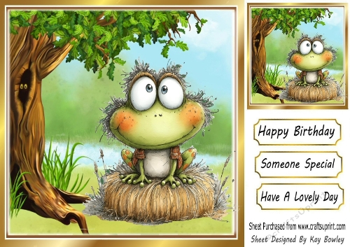  Cute Frog With Flowers In The Woods 8x8 (ONE)