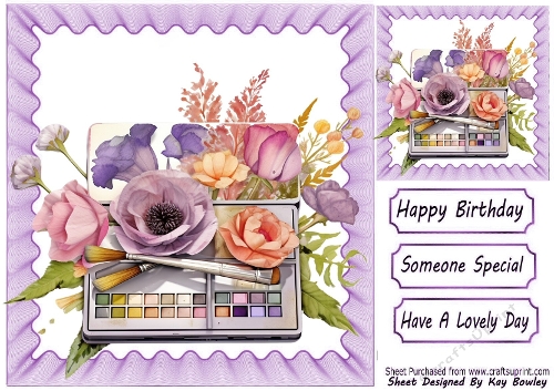  Purple Girlie Things Flowers, Makeup 8x8 In Frill Frame