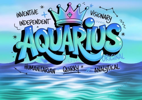A4 Sign Of The Zodiac (AQUARIUS) VARIOUS