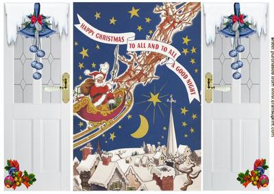 Santa Flying Above the Rooftops, Gatefold