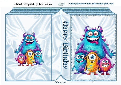 Monster Family Folded Book (BLUE)