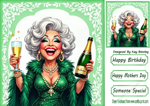 Celebration Time! Lady In Green 8x8