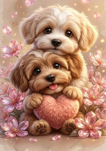 Cute Puppy Love Cuddles A4