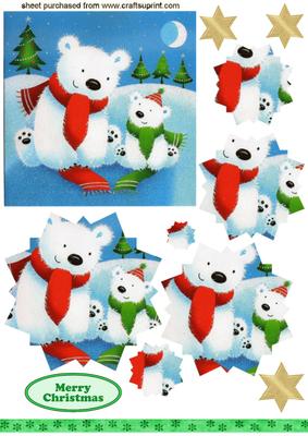Christmas Polar Bear and Baby, Star Pyramids