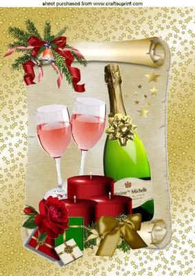 Christmas Celebration with Champagne, A4 Topper