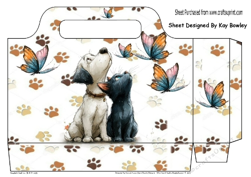 Pretty Tote Bag With Kitten & Puppy