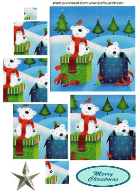 Little Polar Bears with Parcels, Square Pyramids