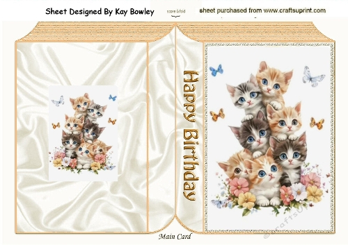 7 Playful Little Kittens Folded Book Gold (FOUR)