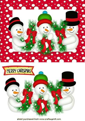 Three Little Snowmen Full of Joy