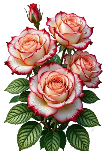 Beautiful Pink And White Roses A4