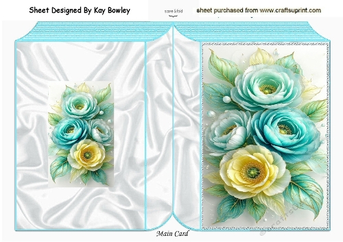 Pretty Lemon &Turq Flowers Folded Book