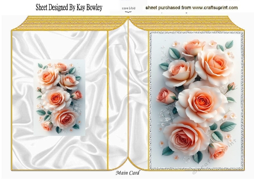 Pretty Peach Roses, Folded Book