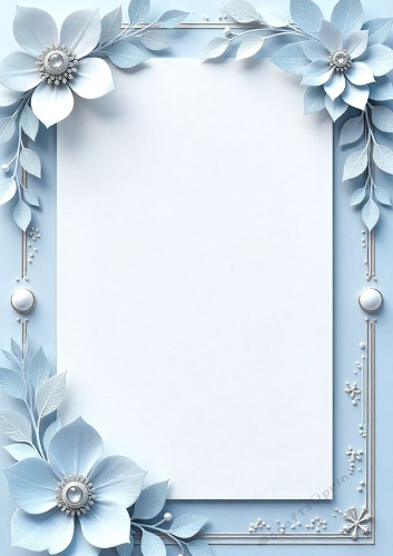 Pretty Pale Blue Flowers A4 Frame