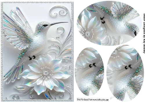 Rainbow Pearl Humming Bird A5, With Oval Pyramids