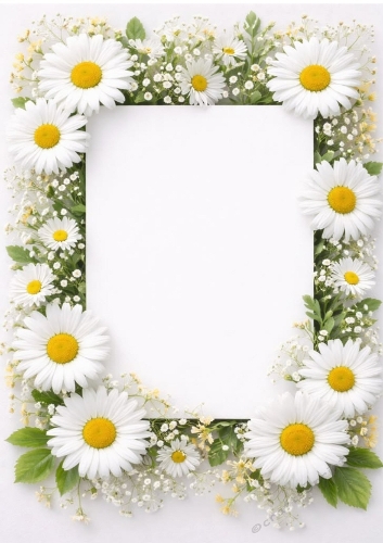 White Daisy Frame A4