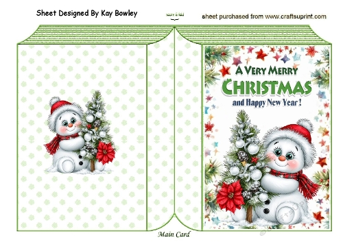 Lovely Snowman With Tree Folded Book (TWO)