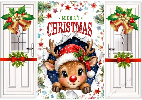 Cute Peek A Boo Rudolph Gatefold (SIX)