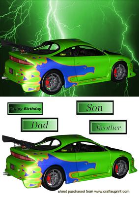 Customised Green Racing Car on Lighting