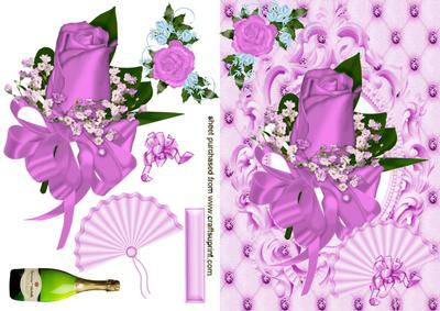 Beautiful Pink Rose & Fan