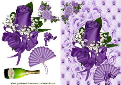 Gorgeous Purple Rose & Fan