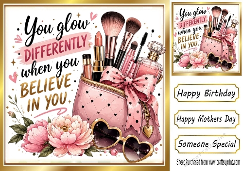 Lovely Pink Flowers With Makeup 8x8
